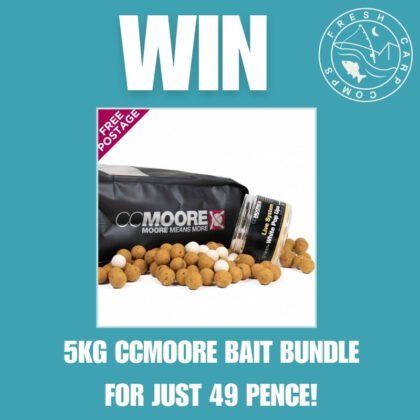 Win a 5KG CC Moore Bait Bundle for just 49p!